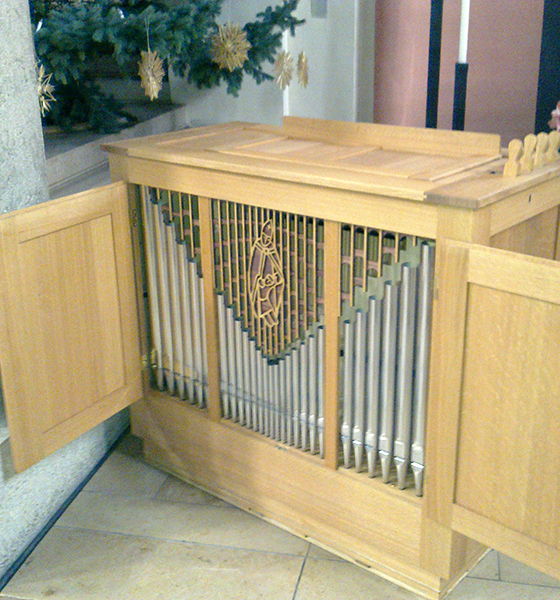 Orgelbau Kaps Neubauten, Truhenorgel, St. Martin, Moosach, München
